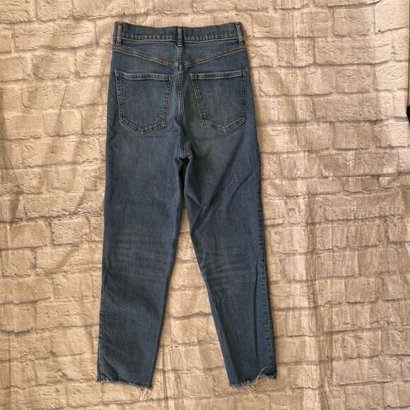 Express women 2 cotton blend super high rise mom jeans blue - Picture 8 of 11